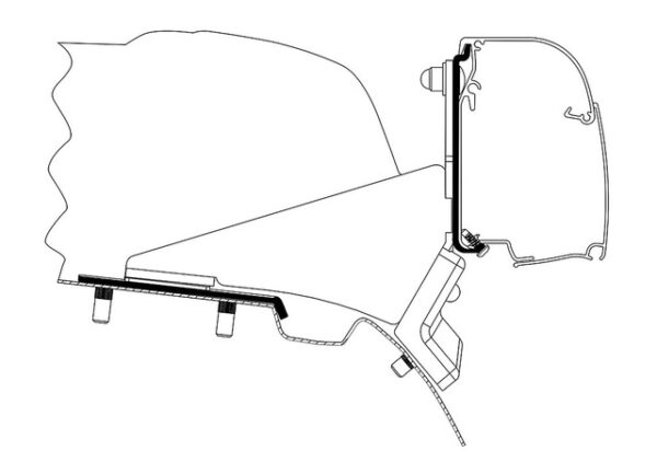 Markisenadapter THULE passend für MC Benz Vit /V-Klasse SCA-Austelldach f. Wandmarkise Omnistor 4200 - 2-tlg.