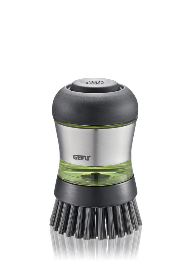 Spülbürste GEFU mit Spülmittelspender SWIFT Farbe schwarz / silber