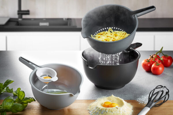 Schüssel-Set GEFU PREPARO 4-tlg., 1,8 l, 4 l Farbe schwarz / grau – Bild 2
