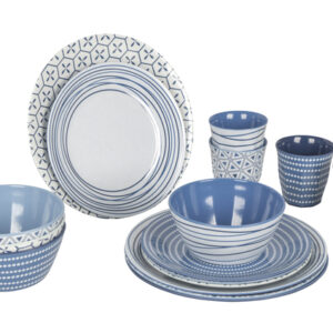 Geschirrset Bo-Camp Mix and Match 16-tlg. Farbe blau
