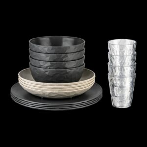 Geschirrset koziol Club Set Göteborg 16-tlg. Farbe nature ash grey / nature dessert sand