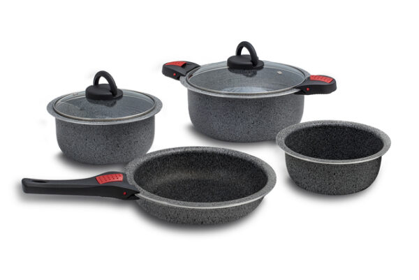 Kochgeschirr Set BEAVER BRAND ARTEPETRA 9-tlg. Farbe stone grey