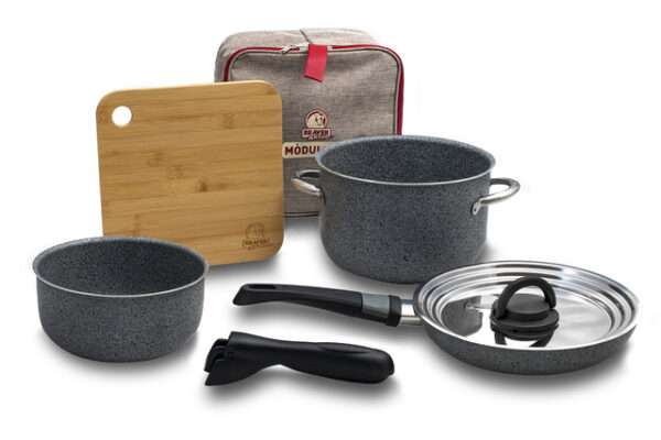 Kochgeschirr Set BEAVER BRAND INDUKOCH 7-tlg. Farbe stone grey