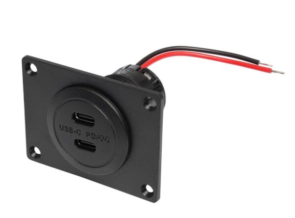 Power USB-C Doppelsteckdose Pro Car PD/QC EV ohne LED und Montageplatte