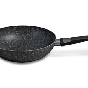 Wok-Pfanne BEAVER BRAND STONEROCK Alu Anti Haft mit Lock-Up Griff 28 cm Farbe stone grey