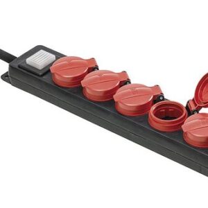 Verteilersteckdose 6-fach Kabellänge 1,5 m Farbe schwarz / blau
