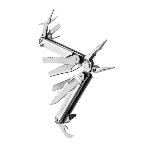 Multitool Leatherman Wave+ mit Drahtschneider 18 verschiedene Tools Farbe silber – Bild 3