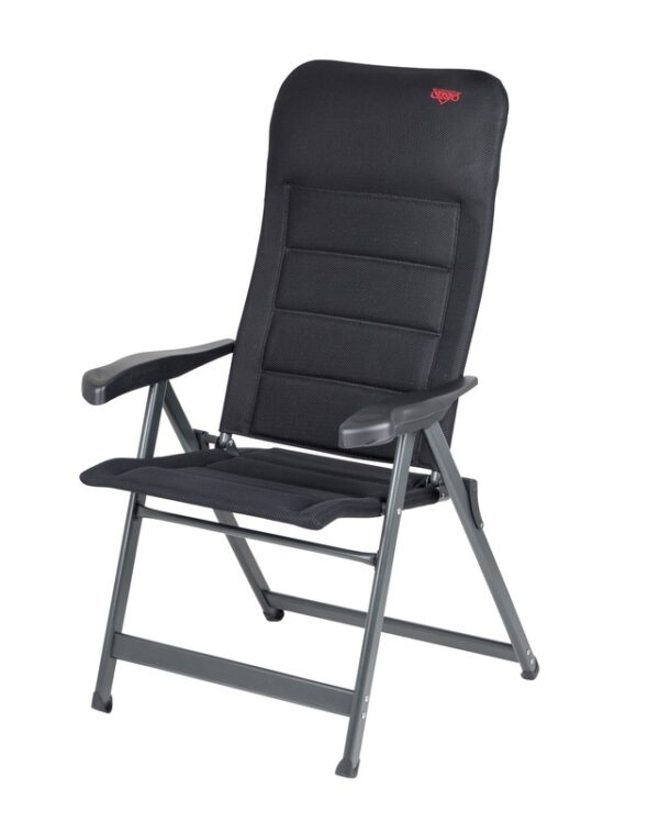 Air Deluxe Campingstuhl CRESPO ohne Kopfpolster 67 x 119 x 77 cm Farbe schwarz – Bild 2