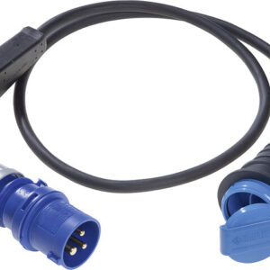 CEE-Adapterleitung Weingärtner Schweiz Typ 13 10A/250 V 3-polig 16A/250 V 1,5 m, Farbe schwarz