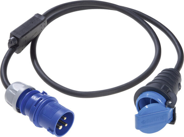 CEE-Adapterleitung Weingärtner Schweiz Typ 13 10A/250 V 3-polig 16A/250 V 1,5 m, Farbe schwarz