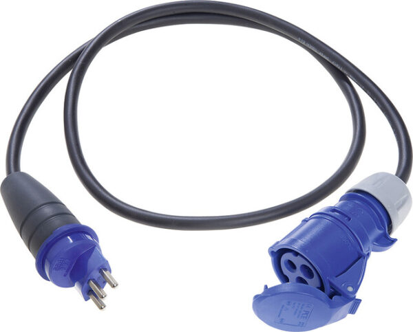 CEE-Adapterleitung Weingärtner Schweiz Typ 23S - 16A/250V CEE 3-polig 16A/250 V 1,5 m, Farbe schwarz