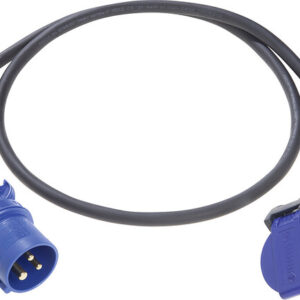 CEE-Adapterleitung Weingärtner Schweiz Vollgummi-Kupplung Typ 23 16A/250V, CEE 3-polig 1,5m Farbe schwar