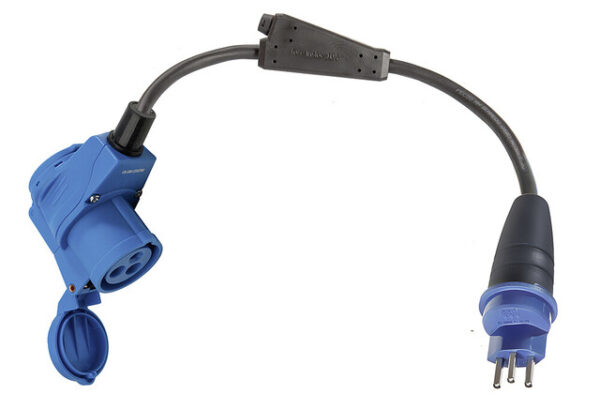 CEE-Adapterleitung Weingärtner Schweiz - SEV Typ 13, 10A/250V CEE Winkel 3-polig. 16A 1,5 m, Farbe schwarz