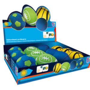 Ballsortiment HAPPY PEOPLE aus Neopren, ca. 6-8 cm Fuß-, Basket-, Football-, Baseball