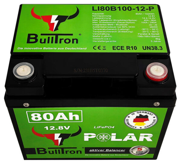 Batterie BullTron Polar 80 Ah LiFePO4 12,8 V Akku mit Smart BMS, Bluetooth App, aktiver Balancer und Heizung – Bild 2