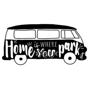 Autoaufkleber Advanture Shop Home is where you park it