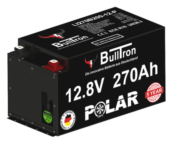 Batterie BullTron Polar 270 Ah LiFePO4 12,8 V Akku mit Smart BMS, Bluetooth App und Heizung 200 A