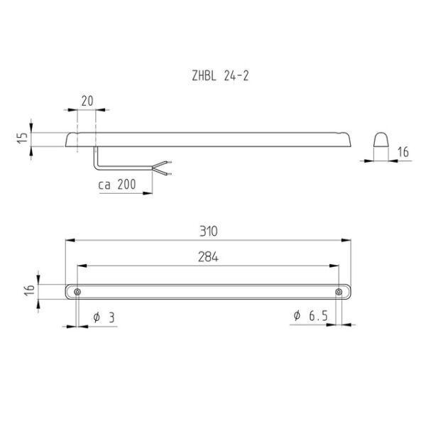 LED Zusatzbremsleuchte jokon 24 V 11 LED, Lichtscheibe klar, AK250mm – Bild 2