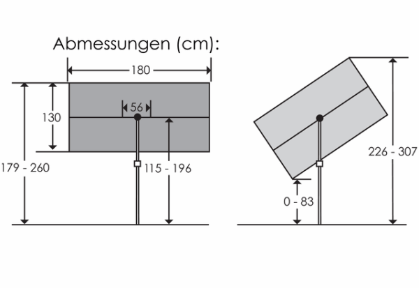 Sonnenschirm Schneider Schirme Avellino 180 x 130 Farbe anthrazit – Bild 10