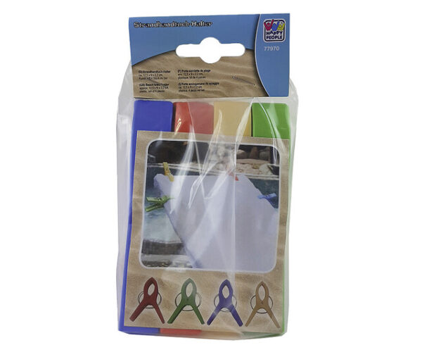 Strandhandtuch Halter HAPPY PEOPLE 4 Stück Fb. multicolor – Bild 2