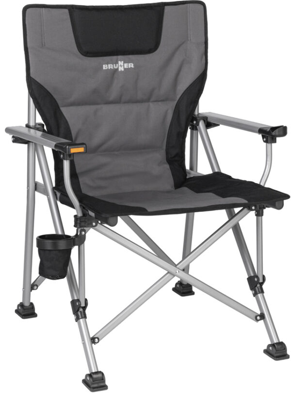 Campingstuhl BRUNNER Raptor Jackofall mit Getränkehalter, grau / schwarz