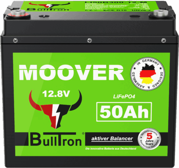Batterie Moover 50 Ah BullTron mit 50 A Dauer- und 300 A Kurzzeitstrom + 10 A Ladegerät