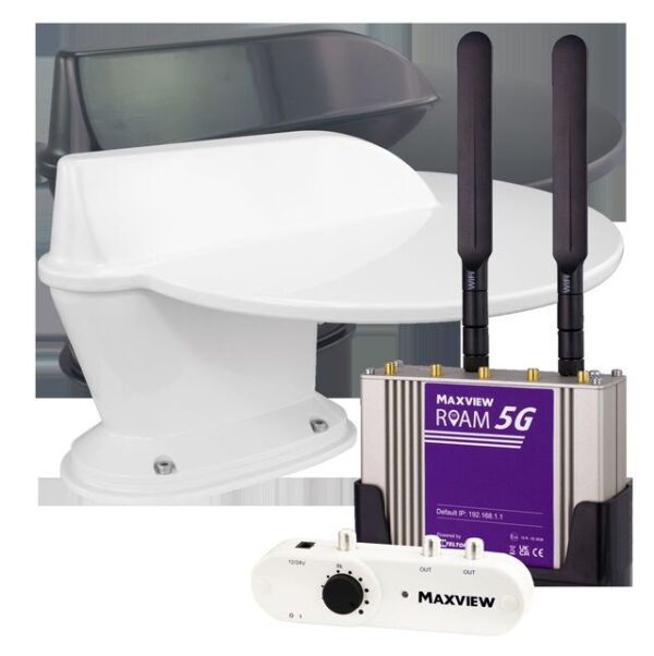 Roam 5G COMBO Antenne MAXVIEW 4G/5G WiFi-Internet und terristische TV Antenne LTE/DVB, Farbe anthrazit