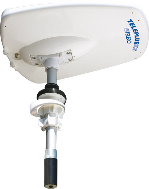 DVB-T2 Antenne Teleco Teleplus X2/165 VU, VHF UHF V/O, 2-fache Polarität AT412 G5, Mast 165 cm