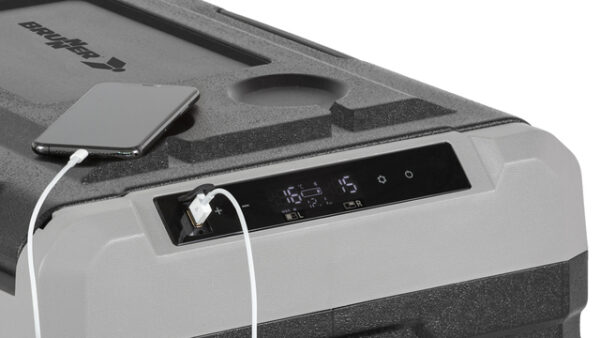 Kompressorkühl- und Gefrierbox Polarys freeze DZ45 45 l, Farbe schwarz/grau – Bild 6