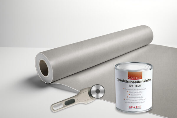 Set Wand-und Deckenverkleidung GISATEX inkl. Spezialkleber und Abrollschneider, Fb. silber