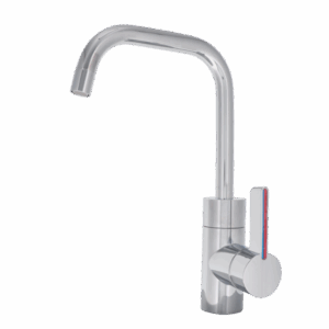 Einhebelmischer LECCO COMET, Messingauslauf 2 x gebogen R40 chrom