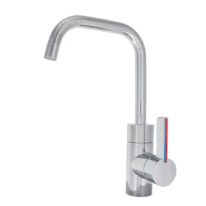 Einhebelmischer LECCO COMET, Messingauslauf 2 x gebogen R40 chrom