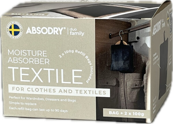 Absodry Duo Family Entfeuchter ABSODRY für Kleidung und Textilien 2 x 100 g