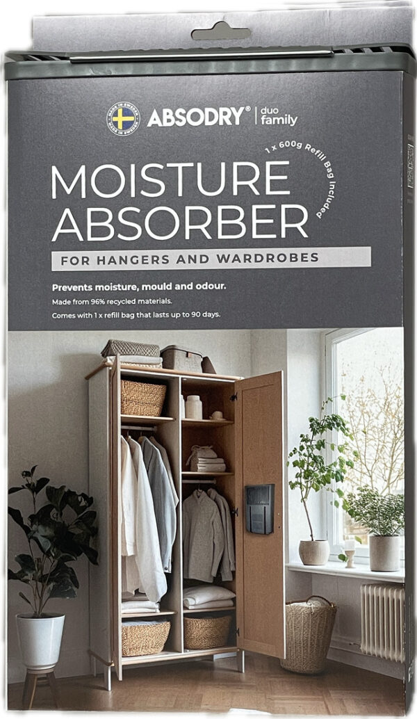 Absodry Duo Family Hanger Raumentfeuchter ABSODRY für Schränke, 600 g