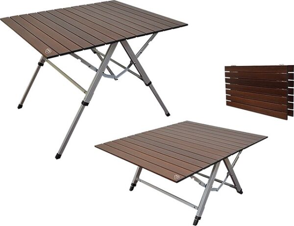 Tisch One Action Table DEFA Alu, Farbe wengé 81 x  60 x 35/60 cm in 2 Stufen