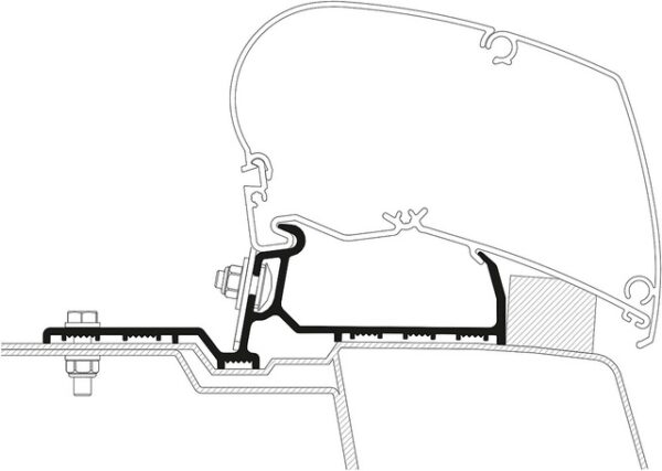 Markisenadapter THULE passend für Renault Master G2 from 2010 für Dachmarkise Omnistor 6030 3-tlg.