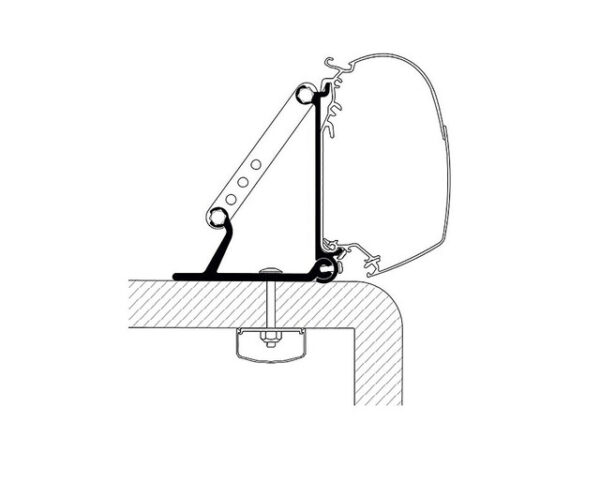 Markisenadapter THULE Wall Universal Roof für Wandmarkise Omnistor 3200 / 4200 / 5200 - 3-tlg.
