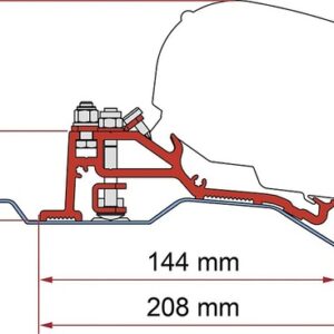 Markisenadapter FIAMMA passend für Ducato H2 Skyroof für Dachhmarkise F80 - 3-tlg.