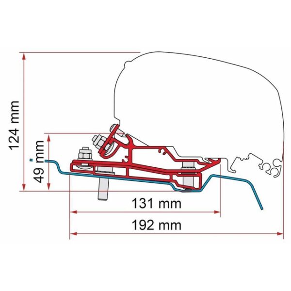 Markisenadapter FIAMMA passend für FordTransit L3 / H3 für D achmarkise F80 - 400 cm