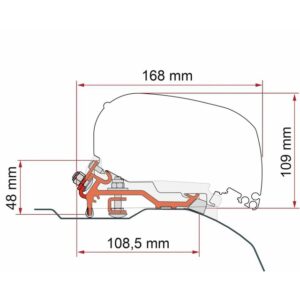 Markisenadapter FIAMMA Kit passend für Ducato, Jumper Boxer - H2 -L2/L3 für Dachmarkise F80 - 3-tlg.
