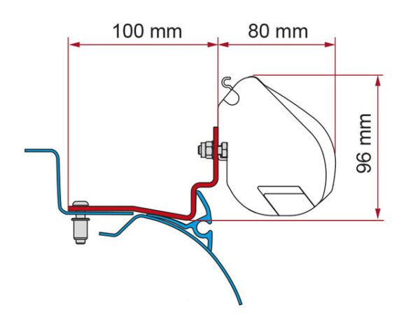 Markisenadapter Thule passend für Kit Camer Cap Road für Wandmarkise F35 Pro - 2-tlg.