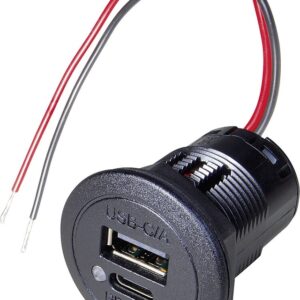 Power USB - C / A Doppelsteckdose PRO CAR PD / QC mit Kontroll-LED / 12 V - 24 V