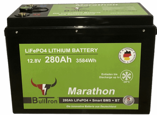Batterie BullTron Marathon Polar 280 Ah LiFePO4 12,8 V Akku mit Smart BMS, Bluetooth App, akt. Balancer und Heizung – Bild 2