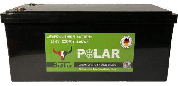 Batterie BullTron Polar 230 Ah LiFePO4 25,6 V Akku mit Doppel-BMS, Bluetooth App, aktiver Balancer und Heizung