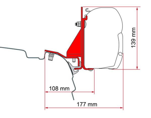 Adapter Kit FIAMMA Multirail Reimo passend für VW T5/T6 Markise F45