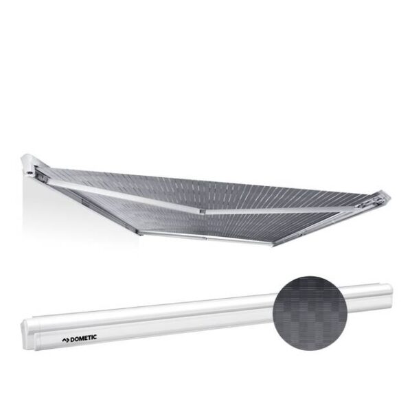 Wandmarkise DOMETIC PerfectWall PW 1500 600 x 275 cm Tuch Fb. horizon grey Gehäuse Fb. weiß 12 V Motor