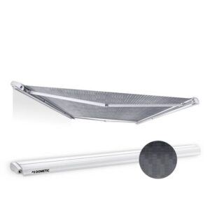 DOMETIC Dachmarkise PerfectRoof PR 2500 500 x 275 cm Tuch Fb. horizon grey Geh. Fb. weiß 12 V Motor