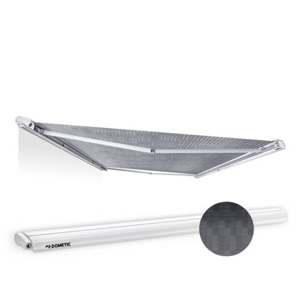 Dachmarkise DOMETIC PerfectRoof PR 2500 600 x 275 cm Tuch Fb. horizon grey Geh. Fb. weiß 12 V Motor