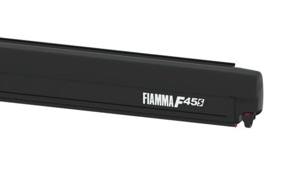Wandmarkise FIAMMA F45 S ohne Standardhalterung 400 x 250 cm Tuch Fb. royal grey Gehäuse Fb. deep black