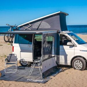 Wandmarkise FIAMMA F45 S ohne Standardhalterung 425 x 250 cm Tuch Fb. royal grey Gehäuse Fb. deep black